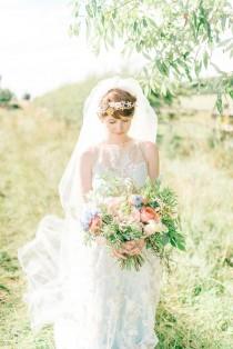 A Blue Silk Claire Pettibone Dress For A Brambly Hedge Inspired Village Hall Wedding wedding photo - A Blue Silk Claire Pettibone Dress For A Brambly Hedge Inspired Village Hall Wedding