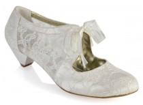 wedding photo - Wedding shoes, Handmade 4cm Heels FRENCH GUIPURE Lace Weding shoes  with Lace BAG #4