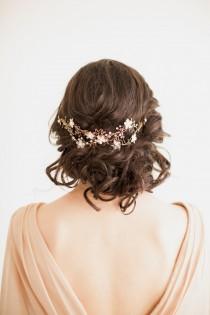wedding photo -  Bridal Hair Accessory,  Crystal Hair Swag, Wedding Hair Vine, Bridal Headpiece