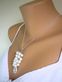 wedding photo -  Pearl Cluster Necklace