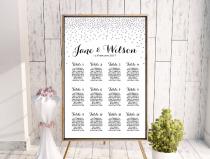wedding photo -  Vertical Silver Glitter Find your Seat Chart - Free Wedding Seating Charts