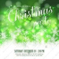 wedding photo -  Merry Christmas Party invitation card template blurred background