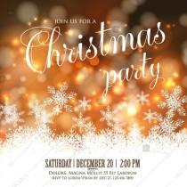 wedding photo -  Merry Christmas Party invitation card template blurred background
