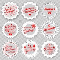 wedding photo -  Merry Christmas Party invitation card template with christmas snowflake lights on blurred background