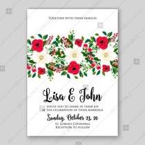 wedding photo -  Purple ranunculus rose peony anemone wedding invitation printable template