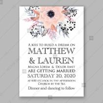 wedding photo -  Gentle anemone wedding invitation card printable template