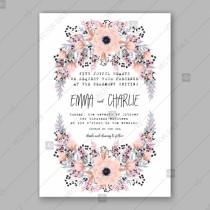 wedding photo -  Gentle anemone wedding invitation card printable template