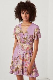 wedding photo -  Spell & The Gypsy Collective Blue Skies Wrap Mini Dress In Lilac
