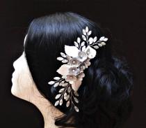 wedding photo -  Bridal hair comb. Bridal headpiece. Wedding comb. Bride floral headpiece. Bridal wreath. Porcelain flower comb. Bridesmaid comb. Hair wreath - $38.25 EUR