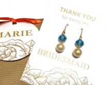 wedding photo -  Pearl bridesmaid earrings. Crystal and pearl earrings. Wedding earrings. Bridal earrings. Bridesmaid gifts. Bridesmaid jewelry. Gift for her - $6.70 EUR