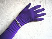wedding photo -  Long Purple Opera Gloves