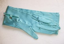 wedding photo -  Long Turquoise Opera Gloves