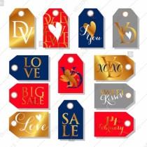 wedding photo -  Set of stickers in the shape of a heart to celebrate Valentine