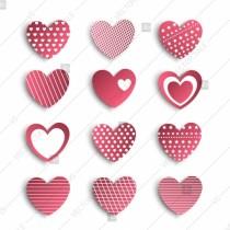 wedding photo -  Set of stickers in the shape of a heart to celebrate Valentine