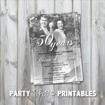 Printable Anniversary Photo Invitation wedding photo - Printable Anniversary Photo Invitation