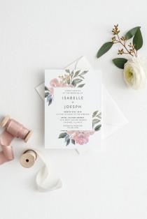 Blush Wedding Invitation, Printable Wedding Invitation, Vintage Floral Wedding Invitation, Wedding Invitation Template, Watercolor Wedding wedding photo - Blush Wedding Invitation, Printable Wedding Invitation, Vintage Floral Wedding Invitation, Wedding Invitation Template, Watercolor Wedding