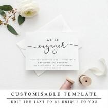 Print At Home Engagement Party Invitation Template, Printable We're Engaged InvitationTemplate, DIY Engagement Party Invite PDF, The One wedding photo - Print At Home Engagement Party Invitation Template, Printable We're Engaged InvitationTemplate, DIY Engagement Party Invite PDF, The One