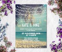 Digital Printable Files - Beach and Sea Wedding Invitation RSVP Thank You Invitation Set Wedding Stationery - ID615 wedding photo - Digital Printable Files - Beach and Sea Wedding Invitation RSVP Thank You Invitation Set Wedding Stationery - ID615