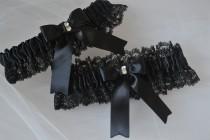 Garter Set Wedding Garters Black Garters Lace Garters Bridal Garters wedding photo - Garter Set Wedding Garters Black Garters Lace Garters Bridal Garters