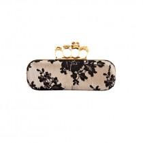 ALEXANDER McQUEEN Satin And Lace Knucklebox Clutch Bag wedding photo - ALEXANDER McQUEEN Satin And Lace Knucklebox Clutch Bag