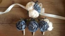 Custom Slate Dusty Blue Boutonniere or Corsage Sola Flowers and dried Flowers Keepsake wood Flowers wedding photo - Custom Slate Dusty Blue Boutonniere or Corsage Sola Flowers and dried Flowers Keepsake wood Flowers