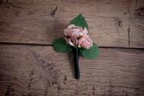 Blush Pink Rose Boutonniere - Silk Wedding Boutonniere wedding photo - Blush Pink Rose Boutonniere - Silk Wedding Boutonniere
