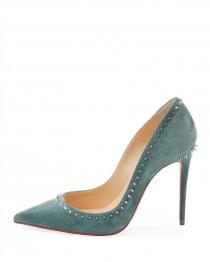 Amazing "Anjalina" Spiked Suede Red Sole Pumps By Christian Louboutin wedding photo - Amazing "Anjalina" Spiked Suede Red Sole Pumps By Christian Louboutin