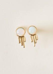 MADE-TO-ORDER: Shooting Star Studs In Ethiopian Opal & 10K Yellow Gold, Opal, Gold, Gemstone Earrings wedding photo - MADE-TO-ORDER: Shooting Star Studs In Ethiopian Opal & 10K Yellow Gold, Opal, Gold, Gemstone Earrings