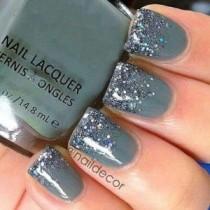 40 Grey Nail Styles With Glitter You Will Fall In Love With wedding photo - 40 Grey Nail Styles With Glitter You Will Fall In Love With