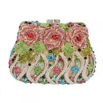 Satin Luxury Floral Sparkly Clutch Evening Bags wedding photo - Satin Luxury Floral Sparkly Clutch Evening Bags