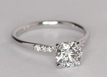 Petite Diamond Engagement Ring In 14k White Gold (1/10 Ct. Tw.) wedding photo - Petite Diamond Engagement Ring In 14k White Gold (1/10 Ct. Tw.)