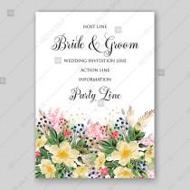 wedding photo -  Anemone sakura spring wedding invitation floral template