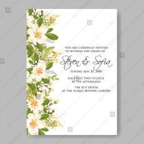 wedding photo -  Jasmine sakura anemone wedding invitation bridal shower invitation baby shower invitation