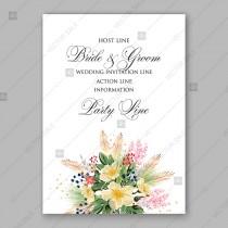wedding photo -  Anemone sakura spring wedding invitation floral template greeting card