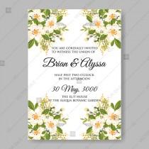 wedding photo -  Jasmine sakura anemone wedding invitation bridal shower invitation