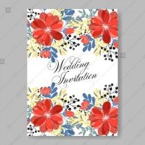 wedding photo -  Vector red flowers Poppy wedding invitations