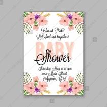 wedding photo -  Anemone Baby shower floral invitation watercolor Luau Aloha wreath decoration bouquet