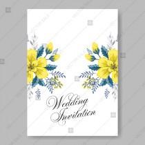 wedding photo -  Yellow sunflower wedding invitation vector template winter