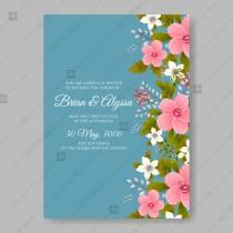wedding photo -  White Jasmine pink anemone sakura vector bridal shower Invitation thank you card