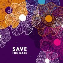 wedding photo -  Colorful anemone Save the date background