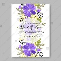 wedding photo -  Purple anemone clip art wedding invitation bridal shower flowers floral illustration