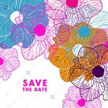 wedding photo -  Colorful anemone Save the date background