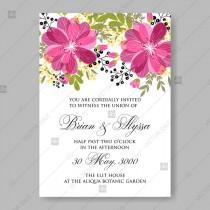 wedding photo -  Pink anemone daisy spring floral wedding invitation vector file