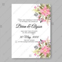 wedding photo -  Sakura pink cherry blossom flowers japan wedding invitation vector template marriage invitation