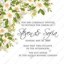 wedding photo -  Apple flowersakura anemone wedding invitation bridal shower invitation floral wreath luau