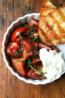 wedding photo - Tomato Salad With Fresh Ricotta And Grilled Bread