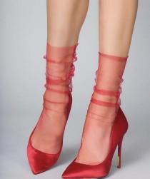 Cactus The Brand 'tulle' Socks - Red wedding photo - Cactus The Brand 'tulle' Socks - Red
