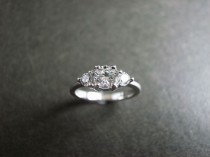 Three Stone Engagement Ring In 14K White Gold, Three Stone Ring, Three Stone Diamond Ring, Diamond Ring, Unique Engagement Ring, Women Ring wedding photo - Three Stone Engagement Ring In 14K White Gold, Three Stone Ring, Three Stone Diamond Ring, Diamond Ring, Unique Engagement Ring, Women Ring