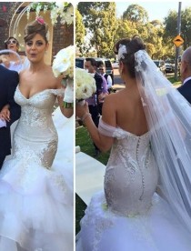 Fit-to-Flare Beaded Embroidery Wedding Dresses wedding photo - Fit-to-Flare Beaded Embroidery Wedding Dresses