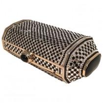 Judith Leiber Black And White Swarovski Crystal Minaudiere Evening Bag Clutch wedding photo - Judith Leiber Black And White Swarovski Crystal Minaudiere Evening Bag Clutch